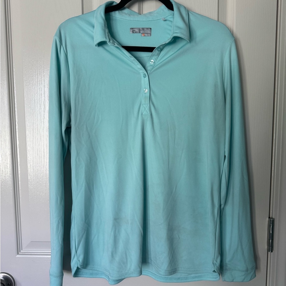Callaway Aqua Long Sleeve Button Down Shirt